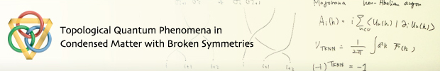 Topological Quantum Phenomena in Condensed Matter with Broken Symmetries